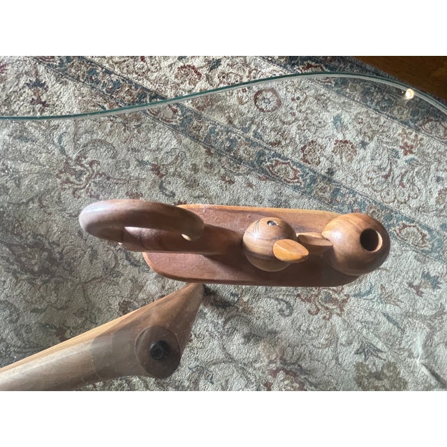 1970s Mid 20th Century Italian Wooden Cat With Ball Pen Holder For Sale - Image 5 of 6