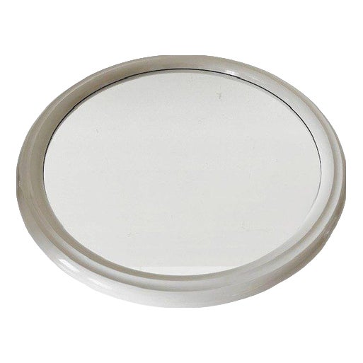 Vintage Space Age Wall Mirror in Gray Plastic, 1970s For Sale