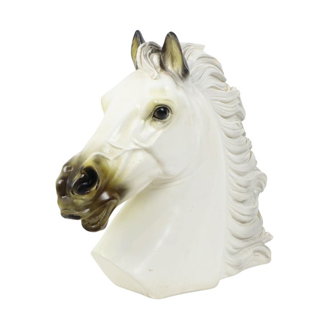Large Classical Greek Style Parthenon Horse Bust in Plaster For Sale - Image 6 of 17