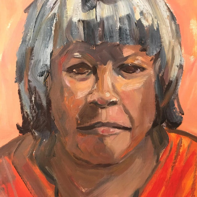 Contemporary "Retrato De Una Mujer" Contemporary Acrylic Portrait, Framed For Sale - Image 3 of 11