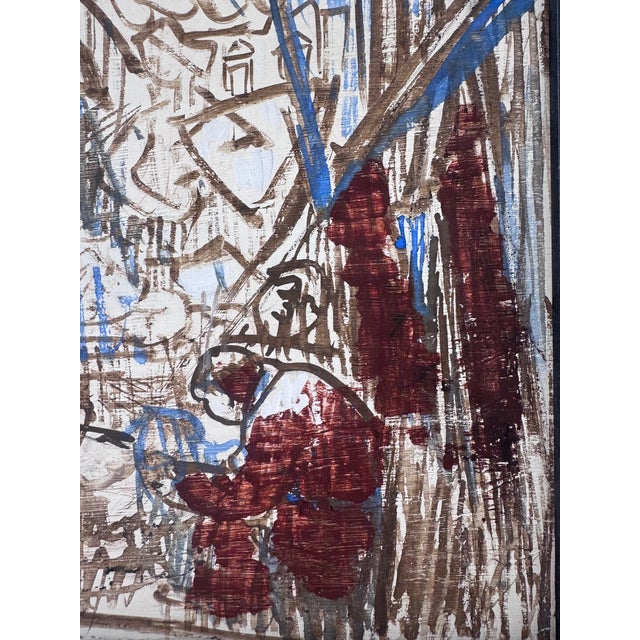 Fritz Wilhelm Faiss Abstract Expressionist Painting on Board, 1980 For Sale - Image 4 of 7