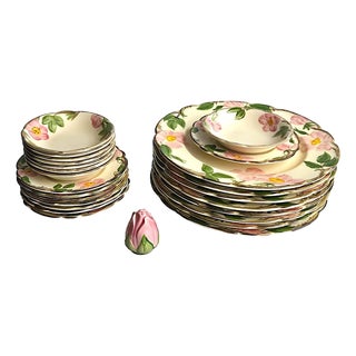 Mid 20th Century Franciscan Desert Rose Dinnerware - 25 Pieces For Sale