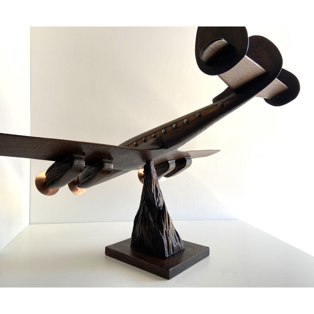 Lockheed Constellation Airplane Sculpture Model in Carved Wood, 1940 For Sale - Image 14 of 18