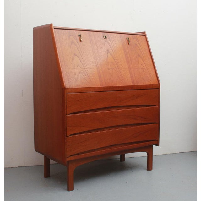 1960s Vintage Secretaire in Teak by Bernhard Pedersen & Son, 1965 For Sale - Image 5 of 17