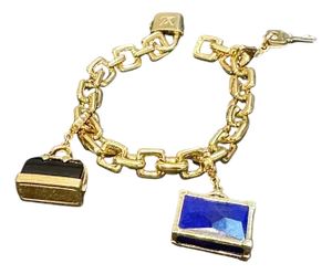 Louis Vuitton Padlock & Keys+ Two Bags Charm Yellow Gold Bracelet 125.7 Gm 18 KG