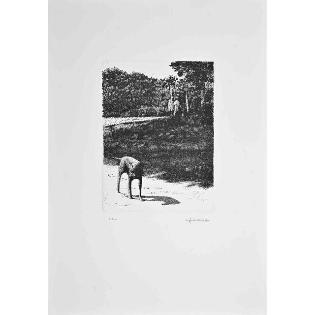 Etching realized by Sigfrido Oliva in 1990. Hand signed in pencil. Artist proof. Very good condition. This piece is...