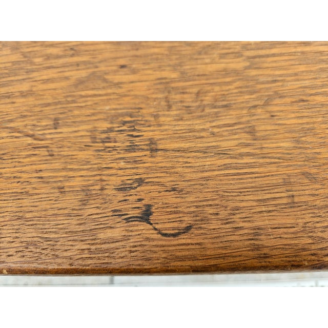 Antique Diminutive Oak Writing Desk For Sale - Image 14 of 16