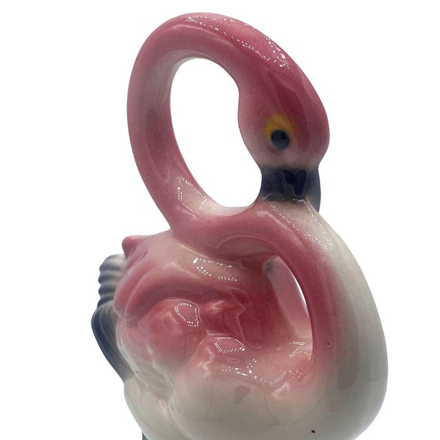 1940s Mid-Century Pink Flamingo Ceramic Tabletop Statue Set by Brad Kealer, 2 Pieces For Sale - Image 14 of 18
