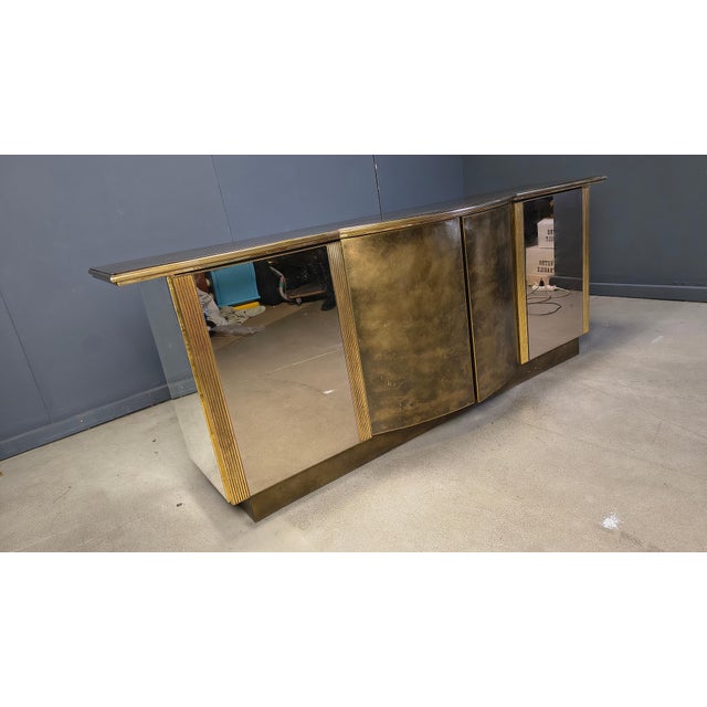 Gold Brass Credenza from Belgochrom, 1980s For Sale - Image 8 of 13