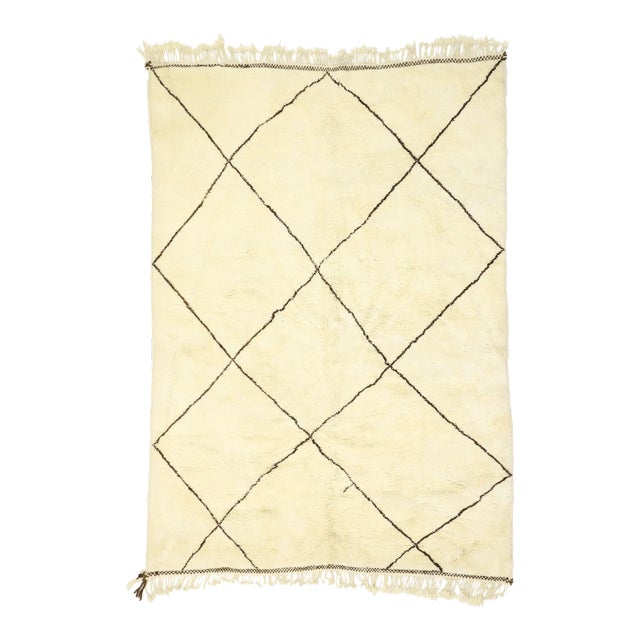 Vintage Modern Beni Ourain Berber Moroccan Rug, 07'00 X 09'07 For Sale