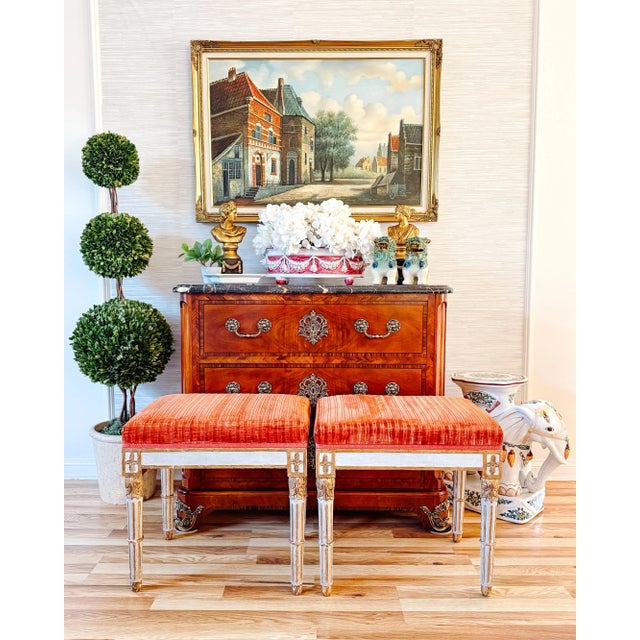 Pair of 19th Century Gustavian Painted & Parcel-Gilt Footstools For Sale - Image 18 of 18