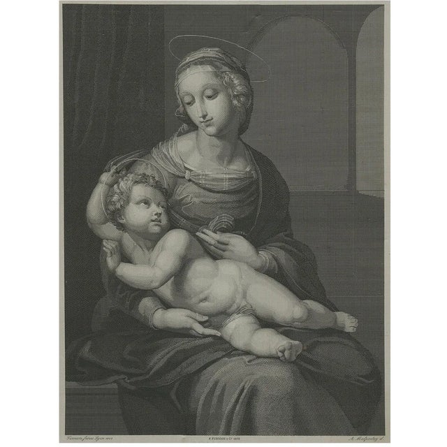 Nargeot after Raphael, Madonna and Child, 1878, Stipple Engraving For Sale