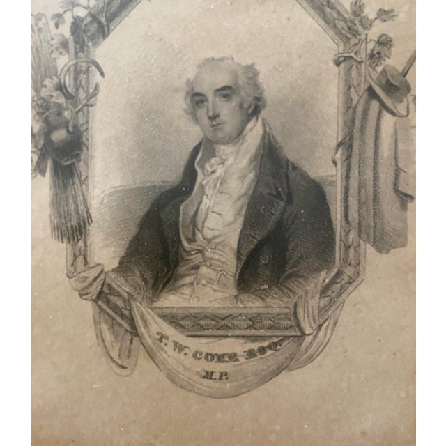 Early 20th Century Portrait Engraving of Thomas William Coke For Sale - Image 4 of 6