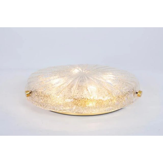 Round Murano Amber Sunburst Flush Mount from Hillebrand, Germany, 1970s For Sale - Image 10 of 13