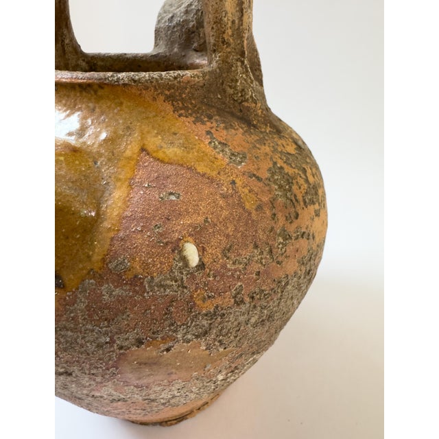 Antique French Partially Glazed Terracotta Cruche Jug, C. 1900 For Sale - Image 6 of 17