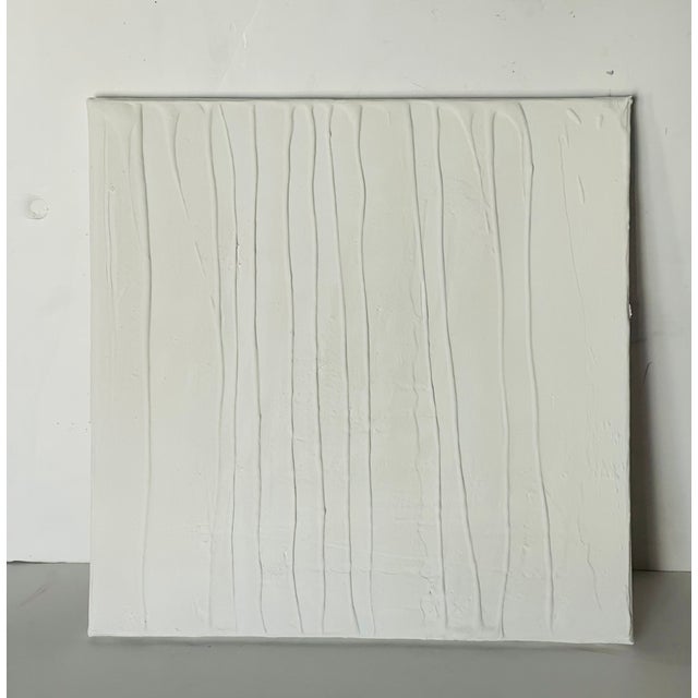 Abstract minimalist plaster artwork by Elia” Vertical Rain.
