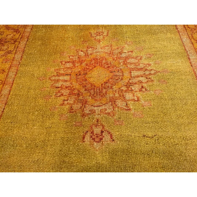 Antique Turkish Oushak Area Rug, Hand-Knotted Wool, Chartreuse, 1900s, 4' x 6' For Sale - Image 10 of 14
