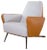 Dedar Satin and Leather S.K. Armchair by Andrea Bonini For Sale