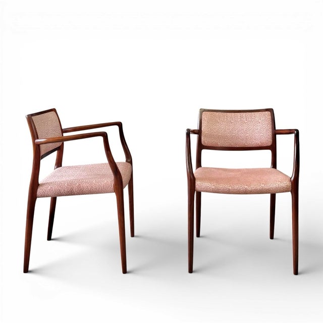 Wood Mid-20th Century Danish Modern Dining Chairs in African Rosewood by Niels Møller - Set of 6 For Sale - Image 7 of 11