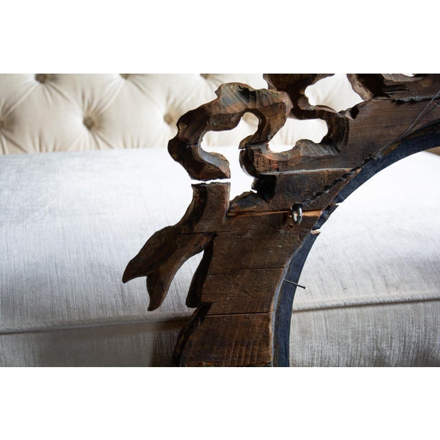 Antique Circa 18th-19th Century French Neoclassical Giltwood Frame Filigree Hand Carved Ribbon Mirror Frame For Sale - Image 13 of 15