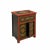 Chinese Tibetan Oriental Black Orange Red Floral End Table Nightstand For Sale - Image 3 of 6