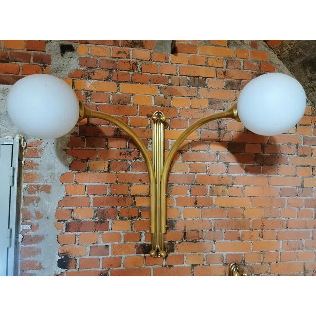 Mid-Century Sconce in Metal & Milk Glass For Sale - Image 5 of 13