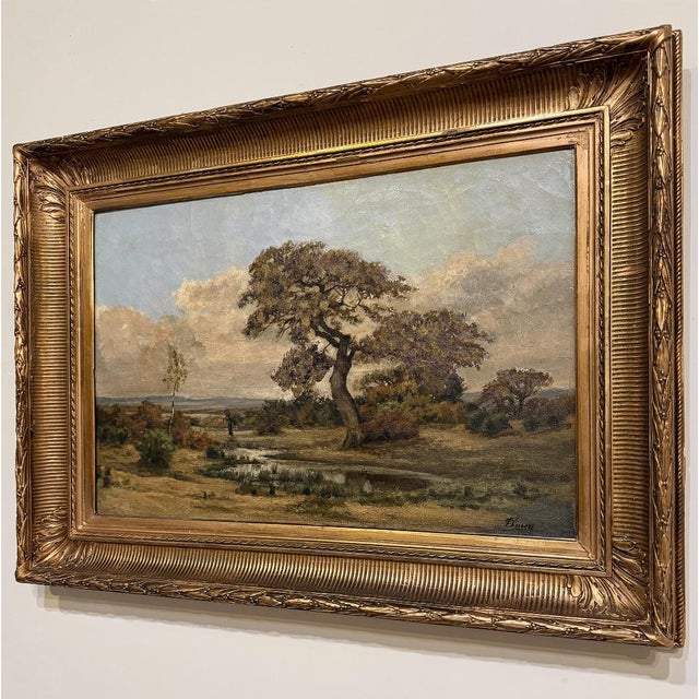 19th Century Oil Painting on Canvas in Original Gilt Frame by Théodore Baron (1840–1899) For Sale - Image 4 of 16