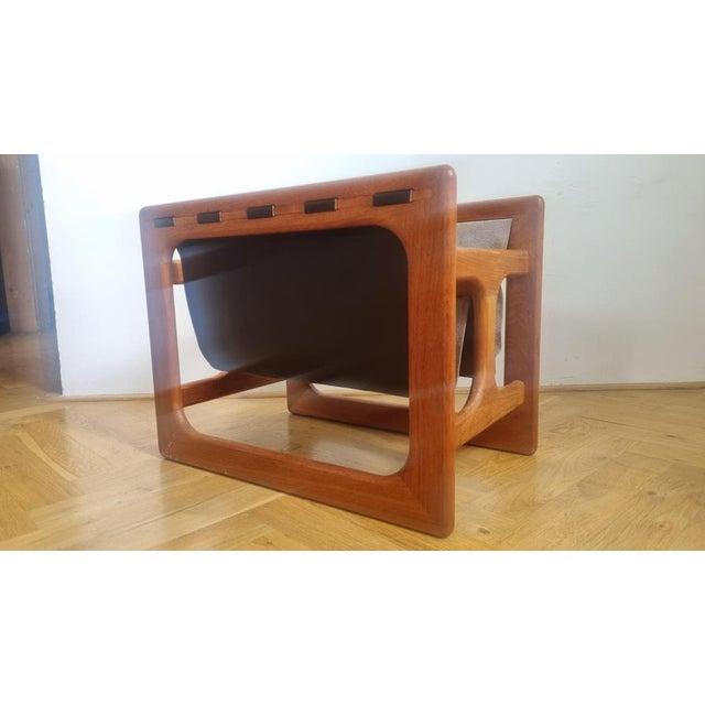 Wood Mid-Century Teak Magazine Rack attributed to Salin Møbler, Aksel Kjersgaard, Denmark, 1970s For Sale - Image 7 of 14
