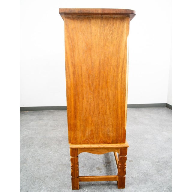Mid-Century Modern Mid Century Danish Modern Cabinet Credenza Glass Henning Kjernulf White Oak, Attributed For Sale - Image 3 of 12