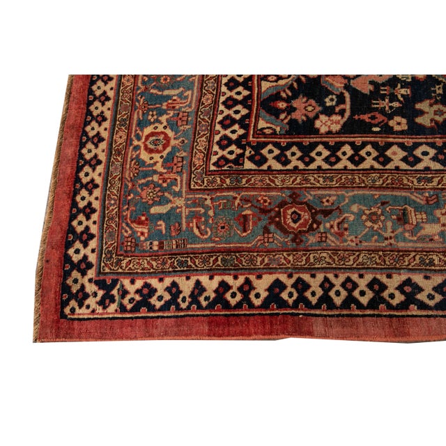 1910s Early 20th Century Antique Bidjar Wool Rug For Sale - Image 5 of 13