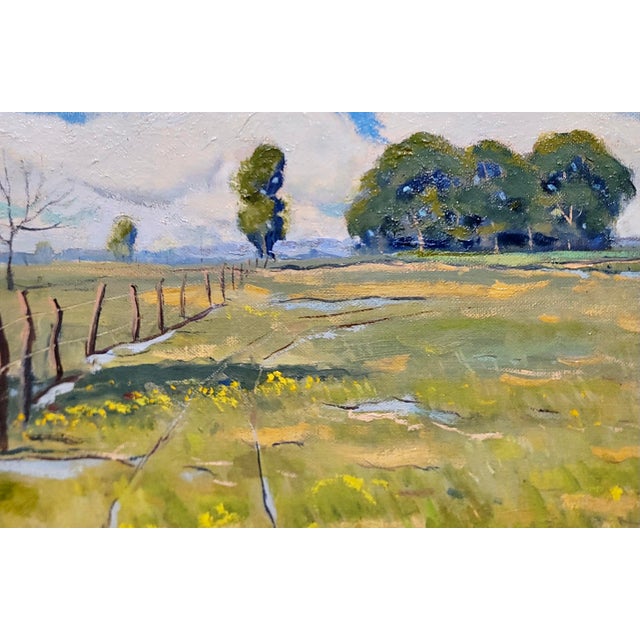 1930s Arthur Hill Gilbert -Spring Landscape With Oak Trees -Oil Painting For Sale - Image 5 of 9
