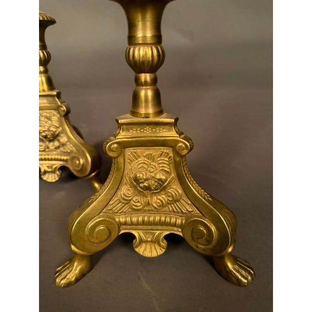 Pair of 19th Century French Gothic Style Bronze Candelabra With Cherub Motifs, Circa 1890 For Sale - Image 17 of 17