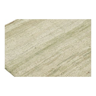 Rug & Kilim’s Contemporary Textural Rug in Green and Beige Tones and Striae For Sale
