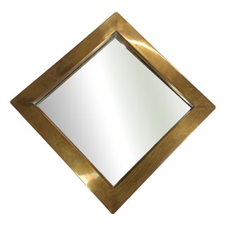 Vintage Brass Mirror, 1970s For Sale