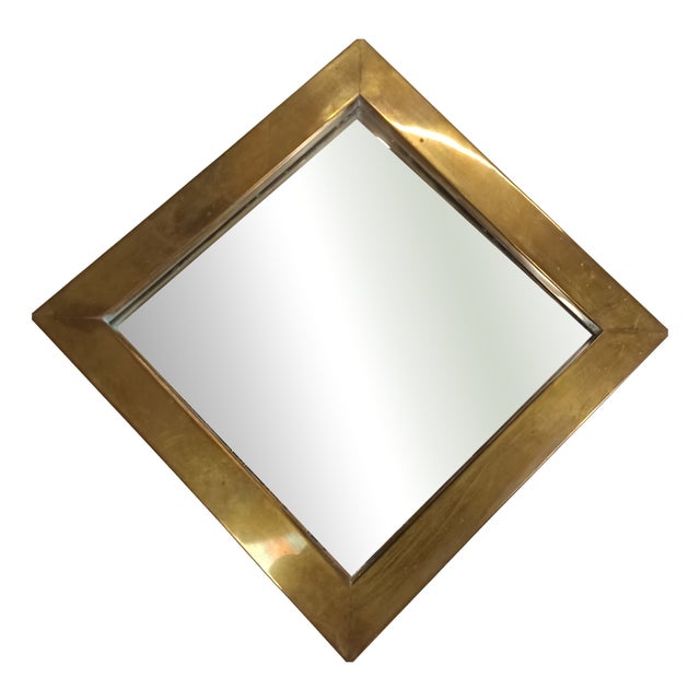 Vintage Brass Mirror, 1970s For Sale