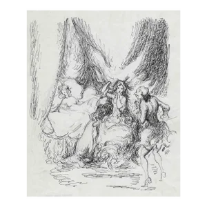 Harold Hope Read Boudoir Scene Drawing