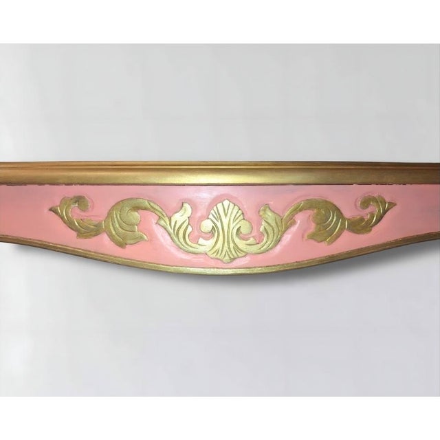 Blush 1960s Blush & Gilded Italian Rococo Console Table For Sale - Image 8 of 11