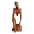 Vintage Ghanaian Hand-Carved Wood Abstract Seated Figure Sculpture For Sale