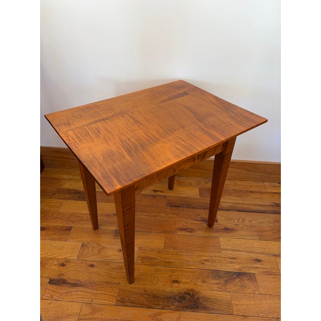Wood Tiger Maple End Table For Sale - Image 7 of 8