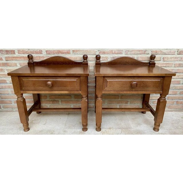 20th Century French Nightstands with One Drawer, 1950s, Set of 2 For Sale - Image 10 of 13