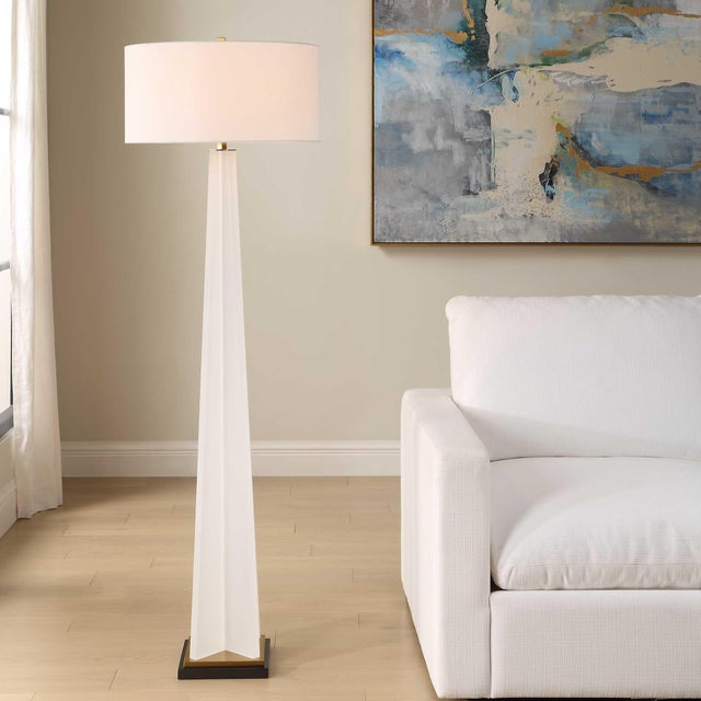 Kenneth Ludwig Chicago Rosin White Floor Lamp For Sale - Image 4 of 10
