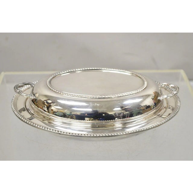 Victorian Vintage Poole Silver Co Silver Plated Lidded Serving Platter Dish - a Pair For Sale - Image 3 of 12