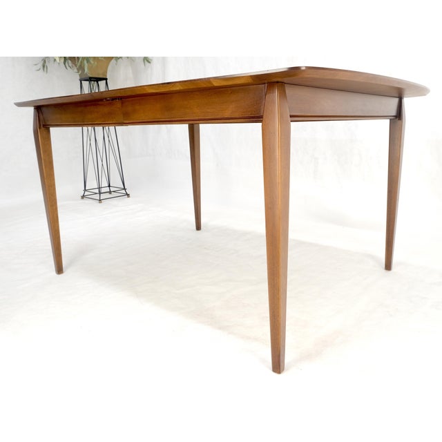 Walnut Danish Mid Century Modern Tapered Leg 2 Boards 58" Long Dining Table MINT