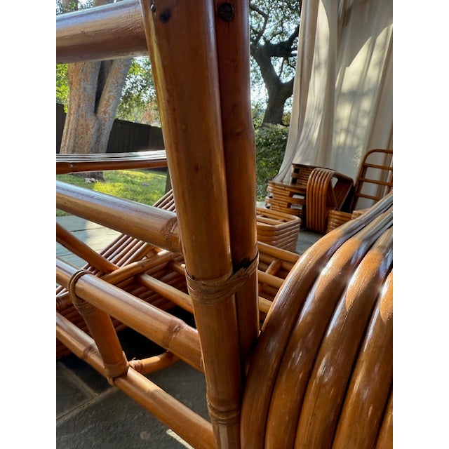 1950s Large Rare Lot - Vintage Paul Frankl by Kane Kraft Pretzel Rattan Six-Strand 7-Piece Set! For Sale - Image 5 of 18
