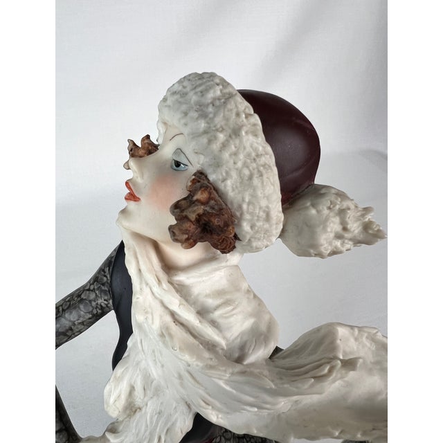 Ceramic 1980s Giuseppe Armani Signed Italian Sculpture “Skating Girl -Winter” For Sale - Image 7 of 12