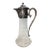 Antique 1800's Ornate Silverplate Etched Crystal Glass Wine Claret Decanter WMF For Sale
