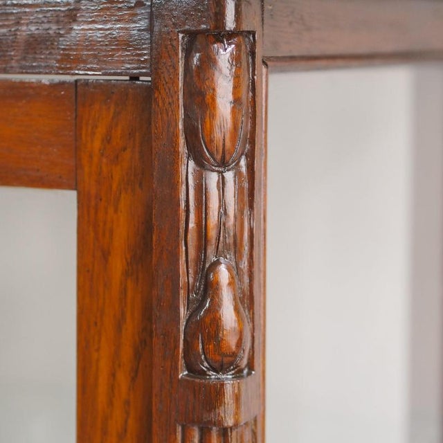 Brown Art Nouveau Oak Display Cabinet, 1900s For Sale - Image 8 of 8