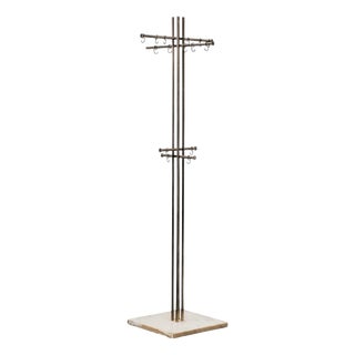 Vintage Marble and Brass Coat Rack by Renato Zevi for Metalarte, 1970 For Sale