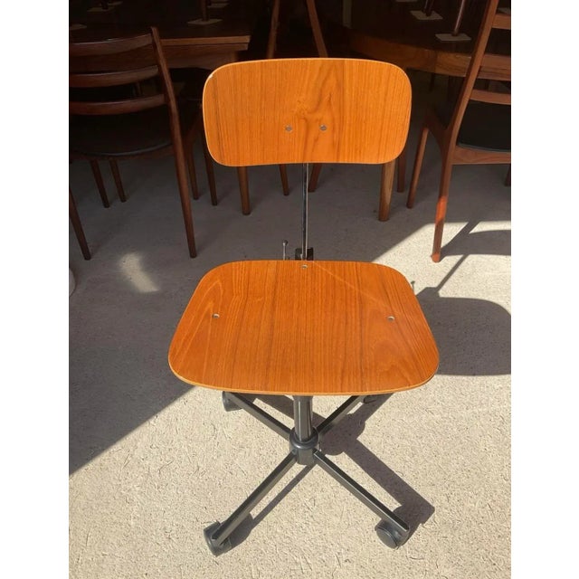 Wood Danish Kevi Swivel Office Chair by Jørgen Rasmussen for Rabami For Sale - Image 7 of 13