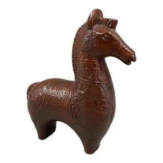 Vintage MCM Bitossi Style Trojan Horse Ceramic Figurine For Sale
